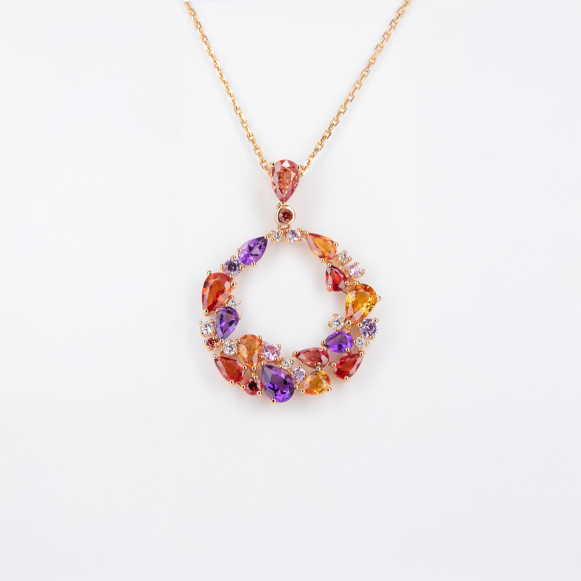 Collier Améthystes et Saphirs Multicolores