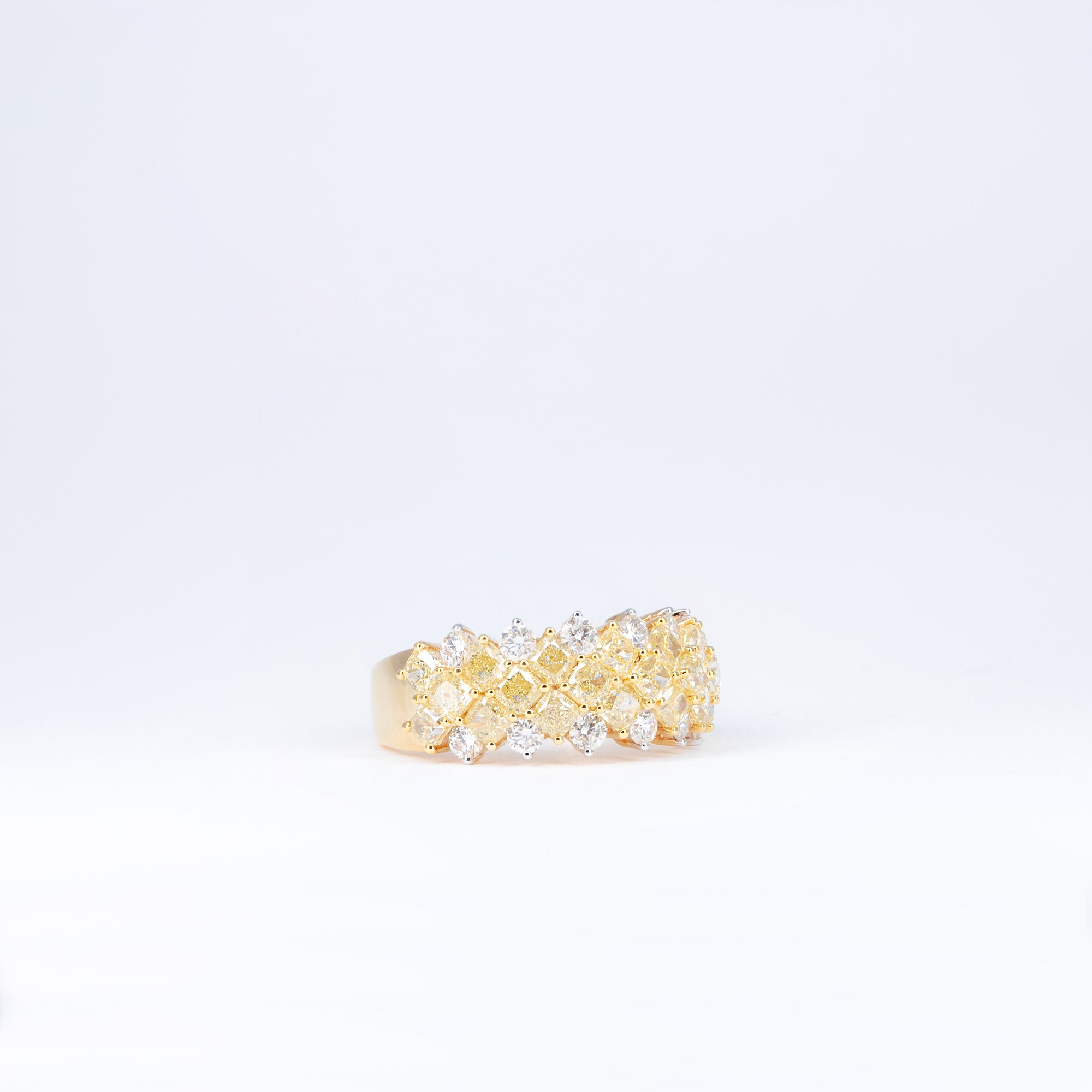 Bague Diamants Jaunes et Blancs