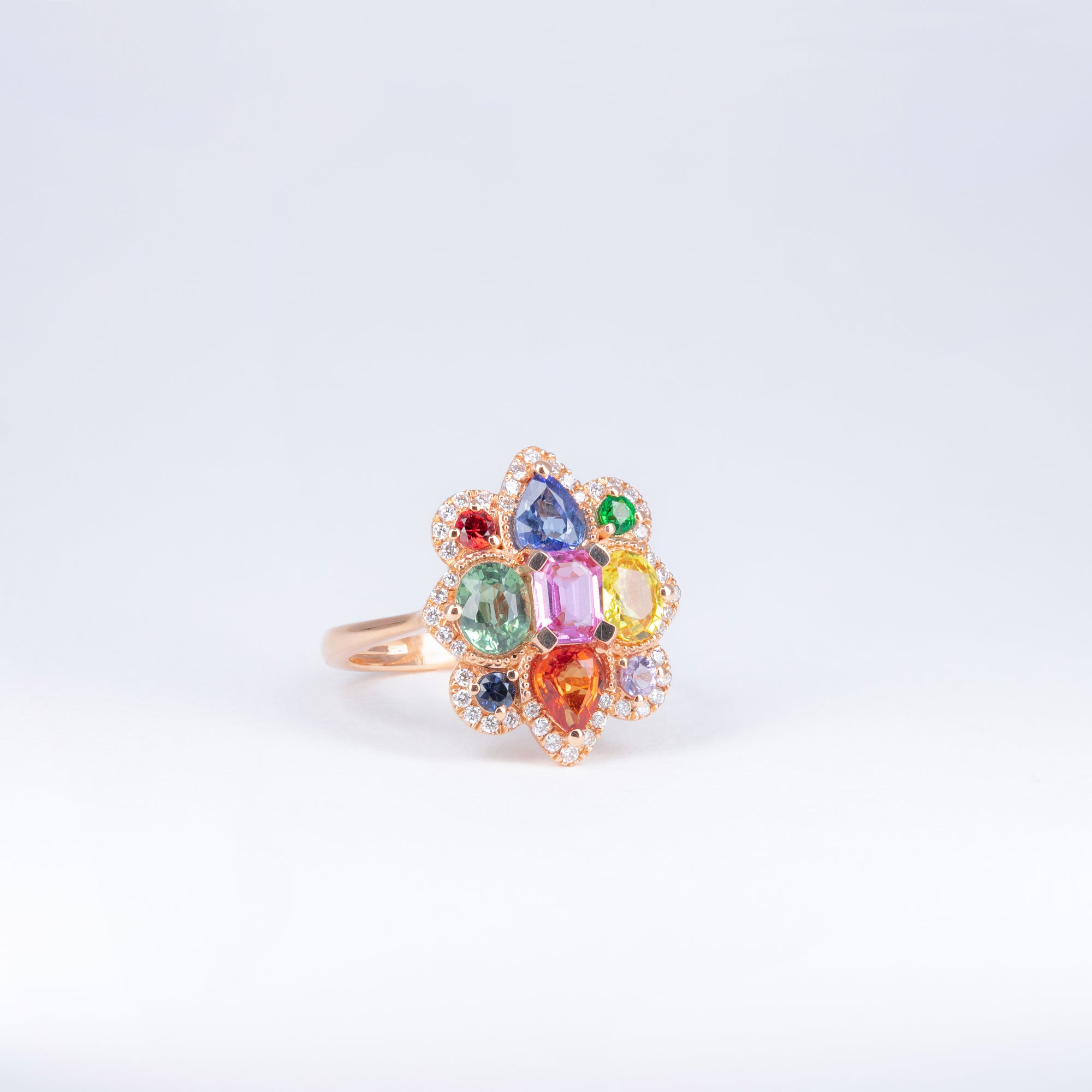 Bague Saphirs Multicolores