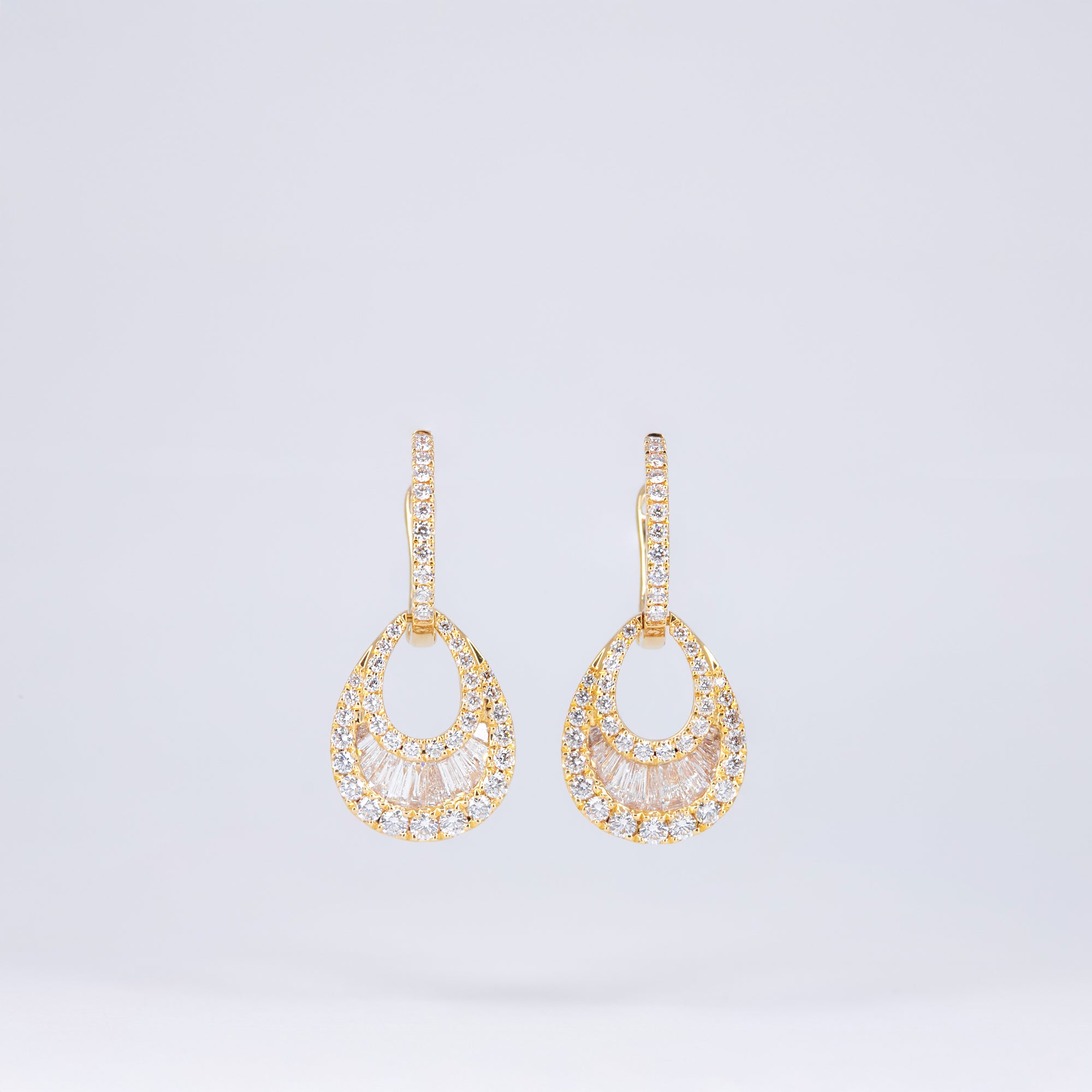 Boucles d’oreilles diamants baguettes