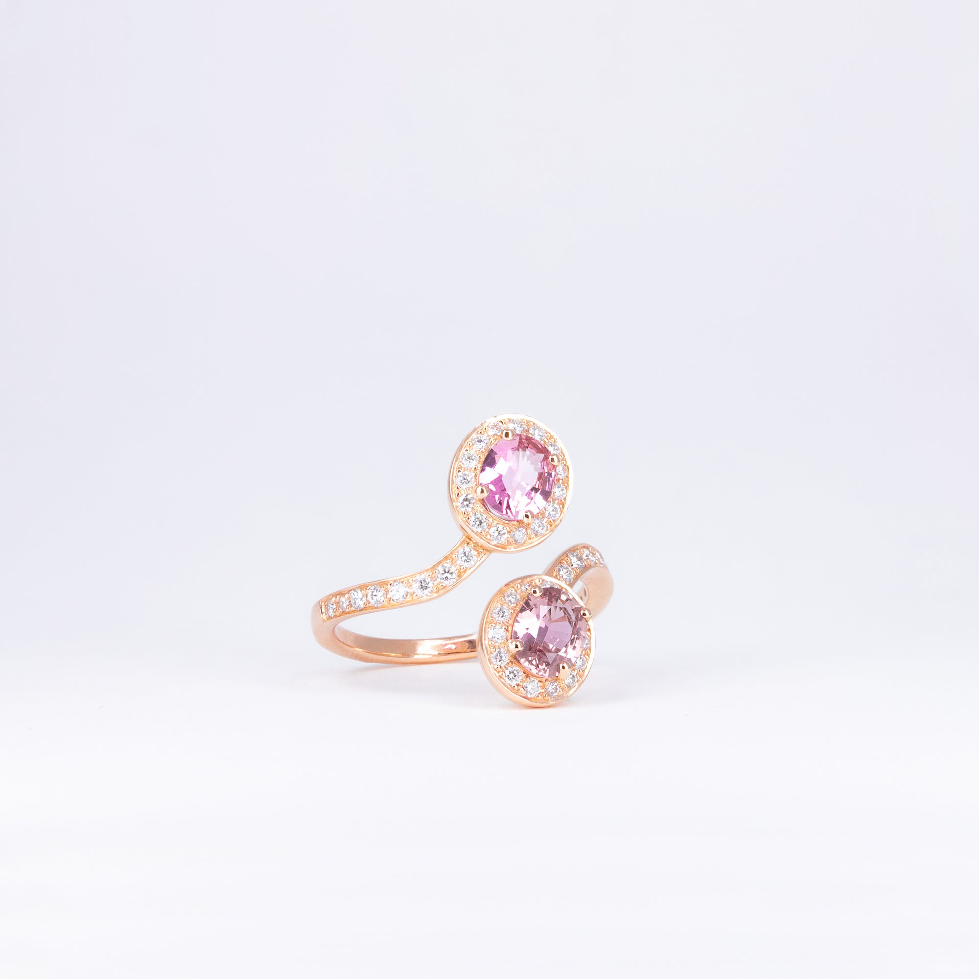 Bague Toi & Moi saphirs roses