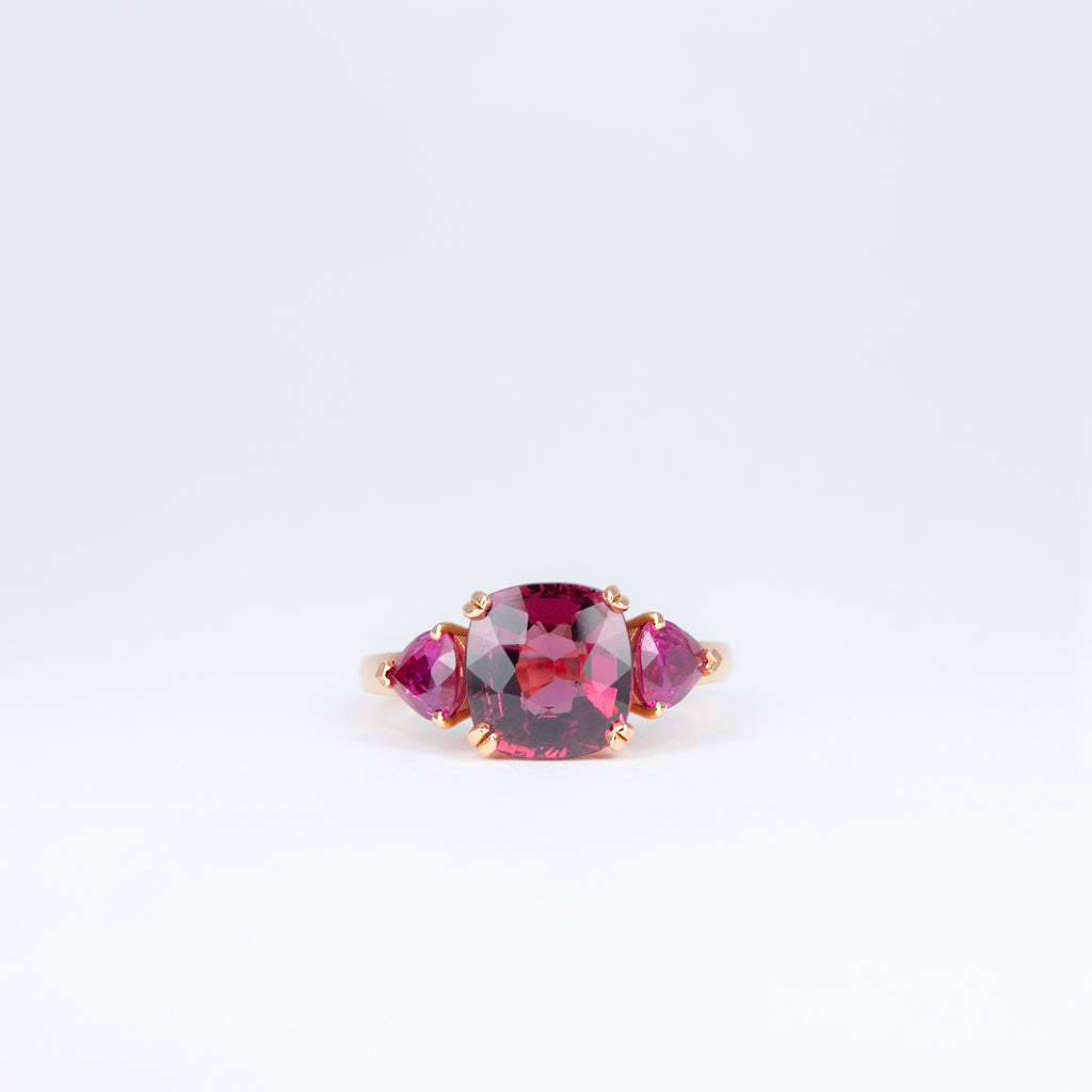 Bague grenat et rubis