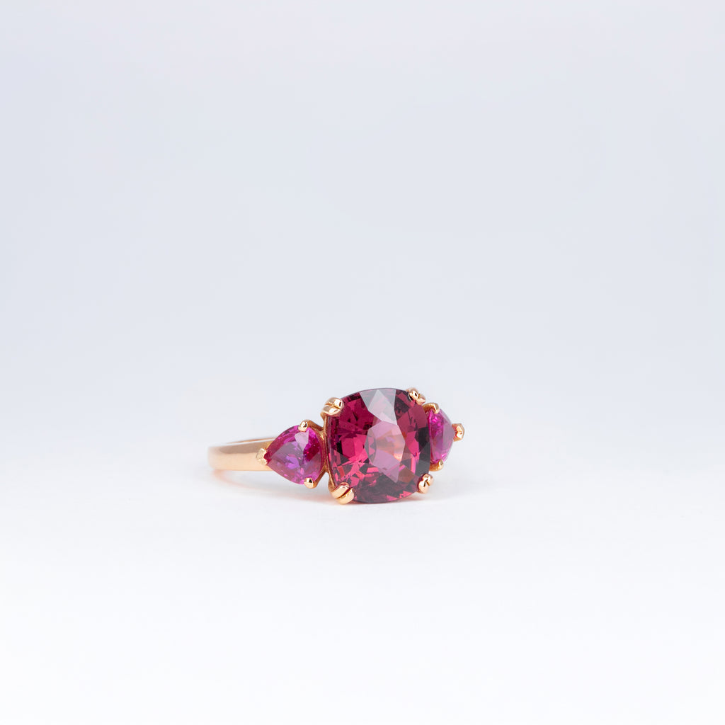 Bague grenat et rubis