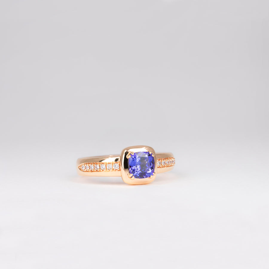 Bague tanzanite coussin
