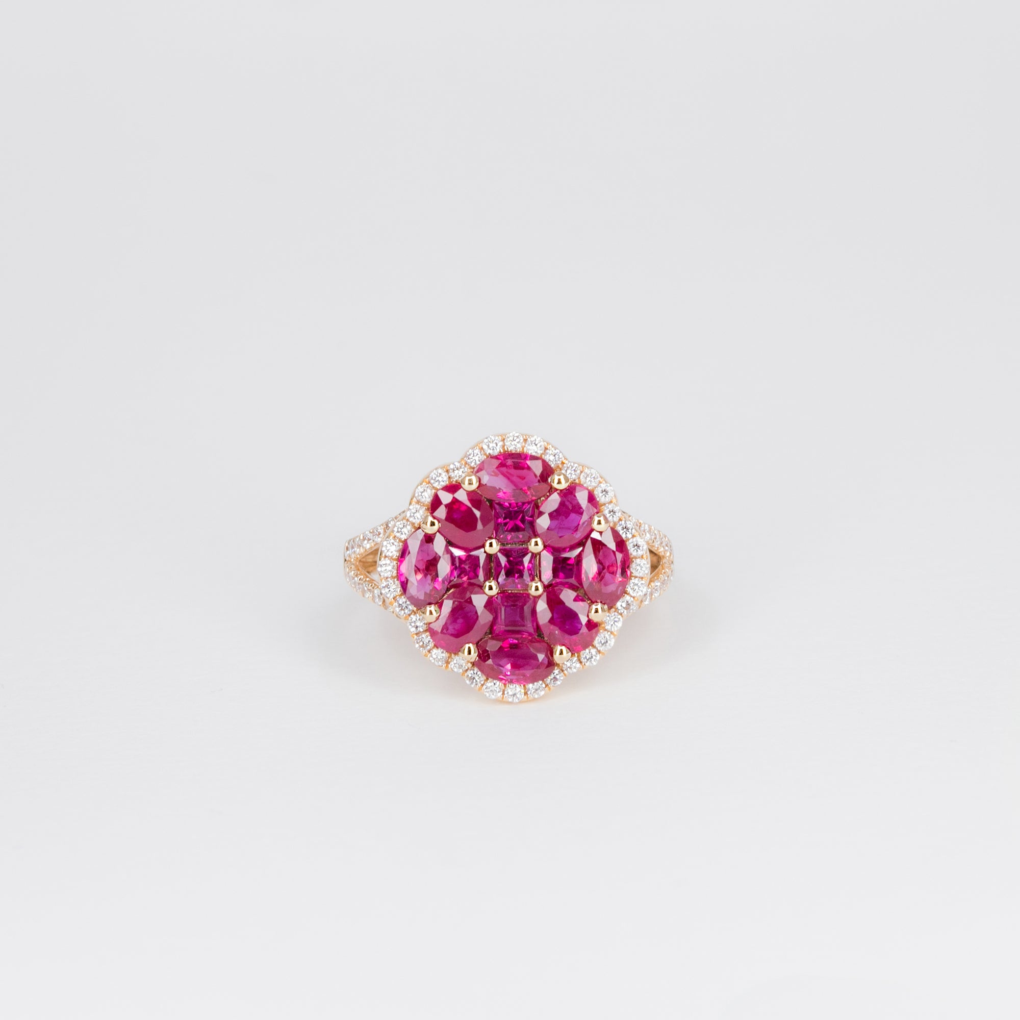Bague Trèfle Rubis