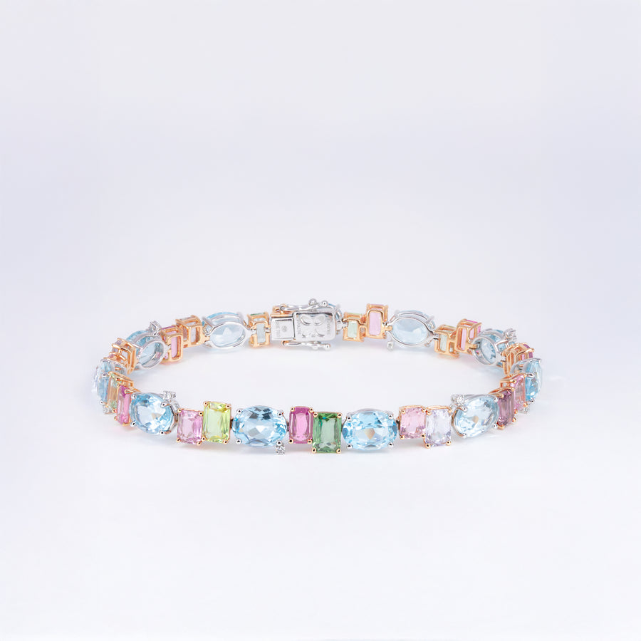 Bracelet saphirs et topazes