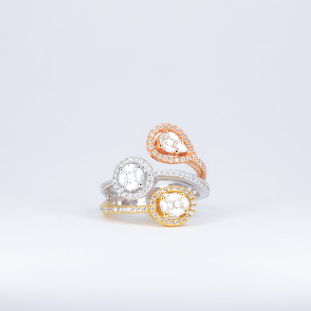 Bague Trio d’Or illusion