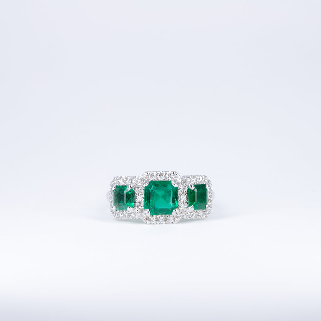 Bague Émeraudes Trio