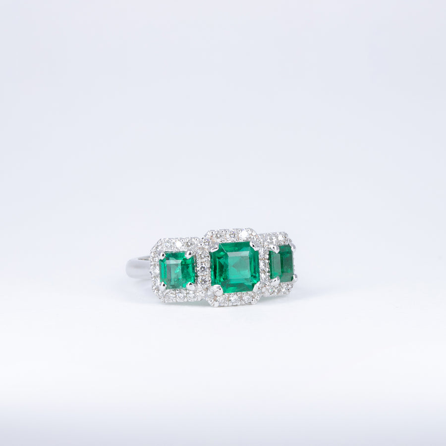 Bague Émeraudes Trio