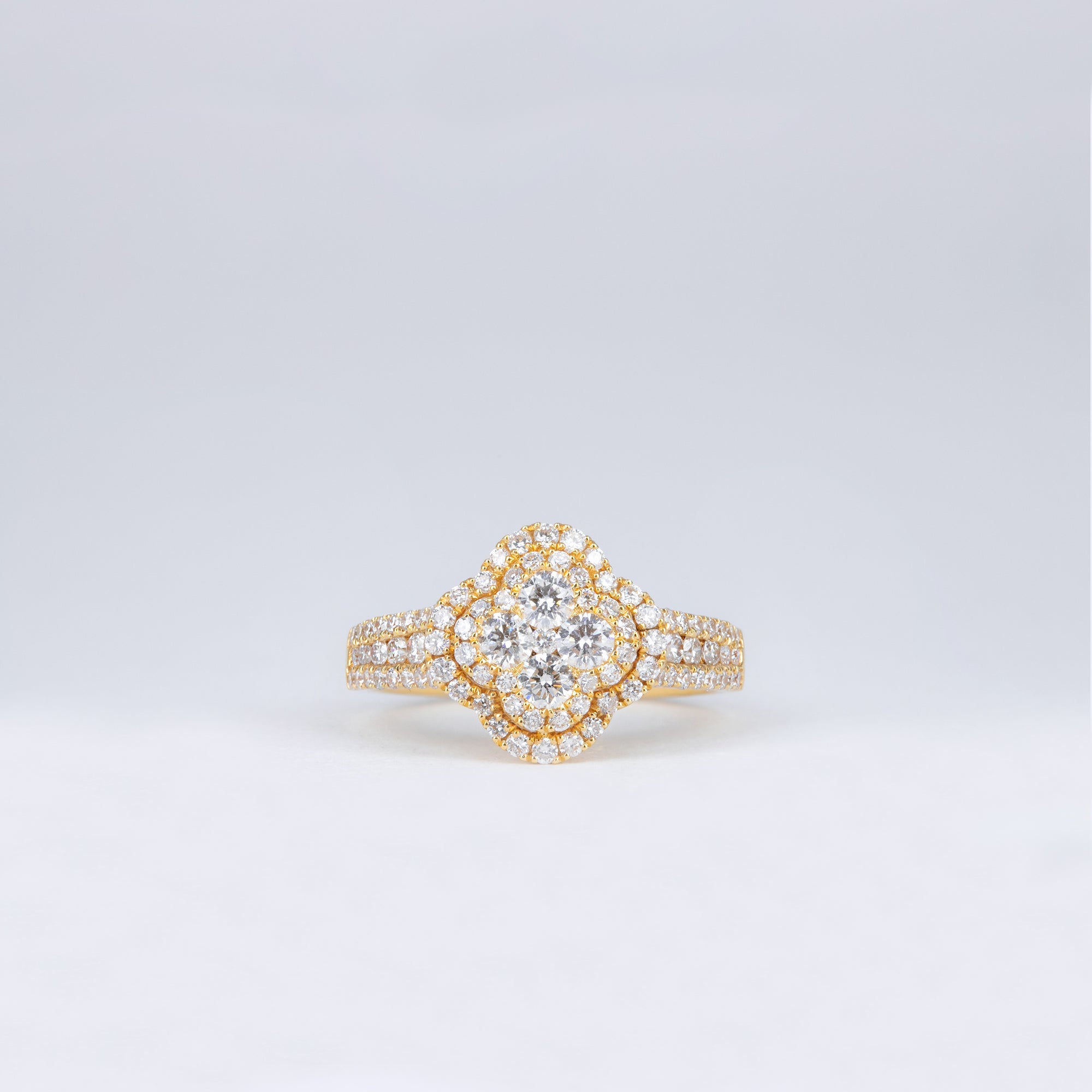 Bague Trèfle Or Jaune et diamants