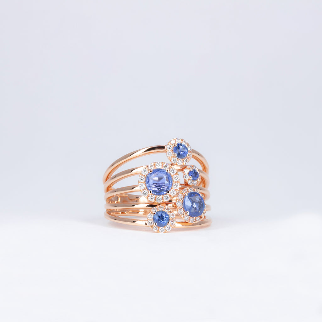 Bague Cinq Saphirs
