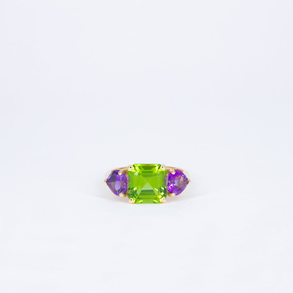 Bague Péridot &amp; Améthystes