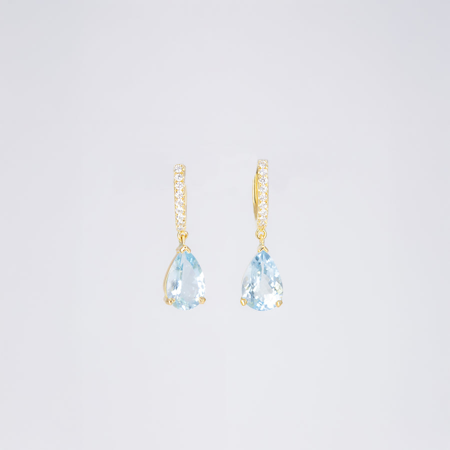 Boucles d’oreilles aigues-marines