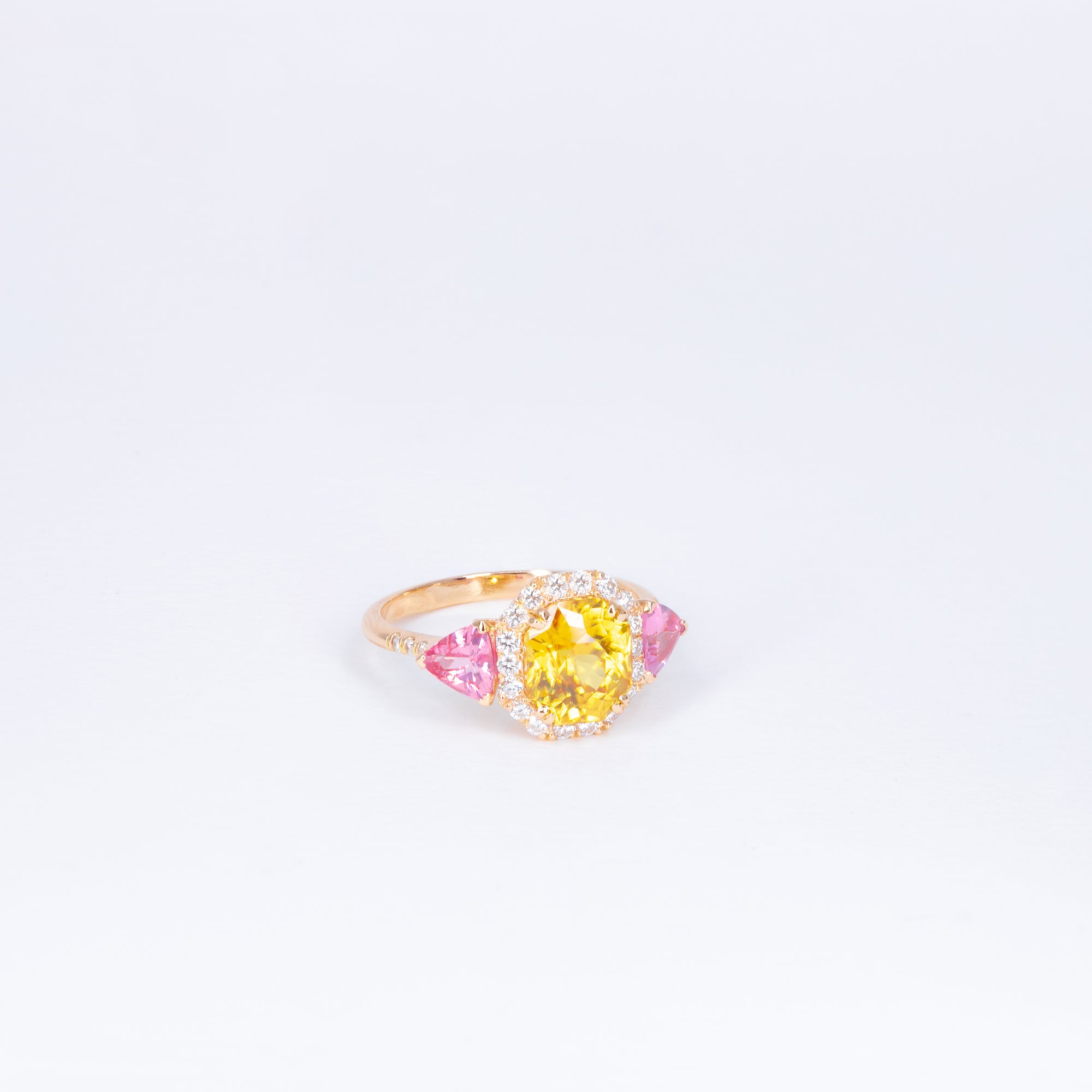 Bague Zircon et Saphirs Roses