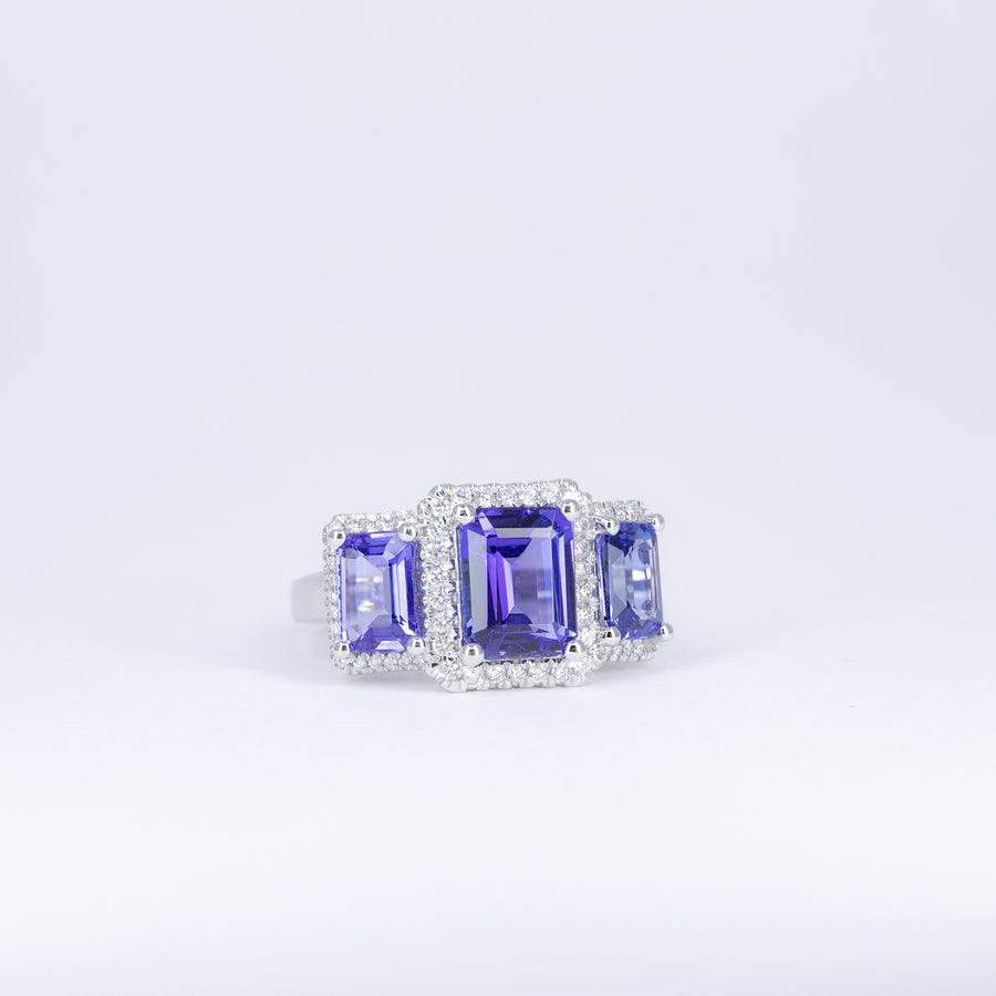 Bague Tanzanites & Diamants