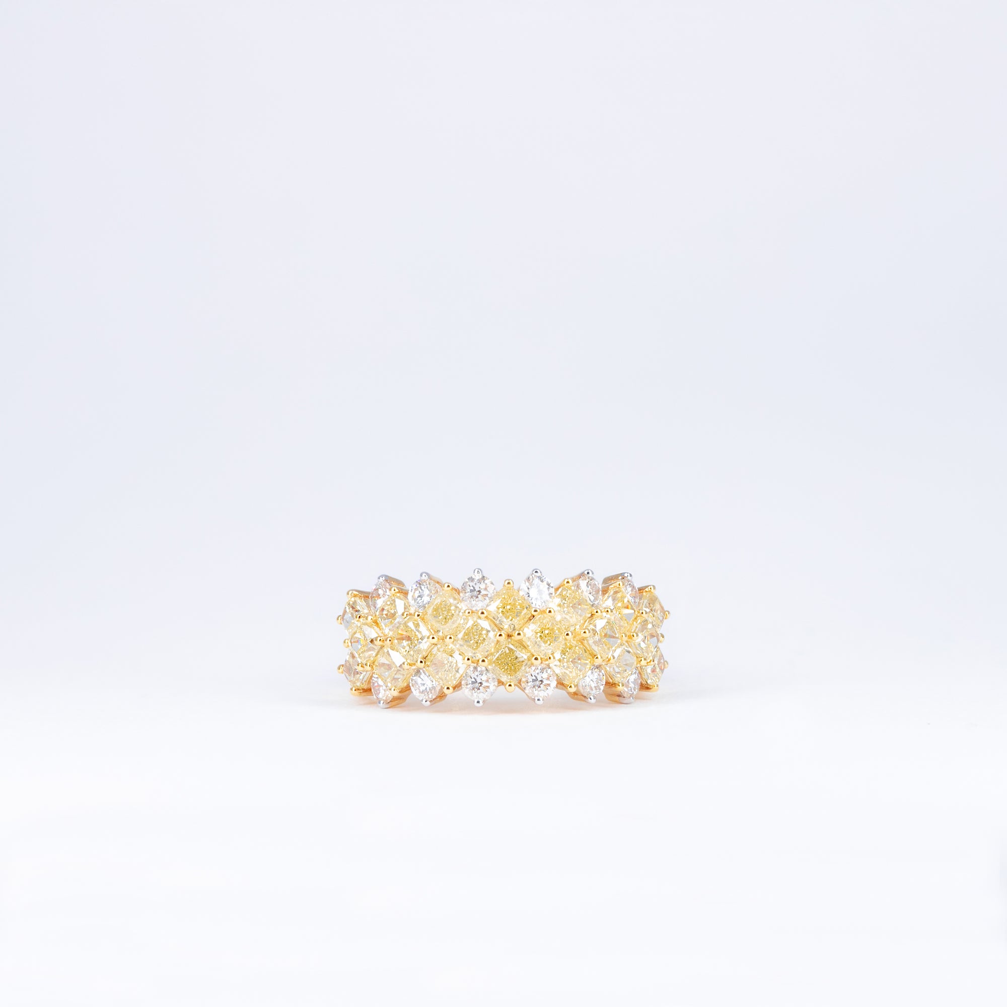 Bague Diamants Jaunes et Blancs