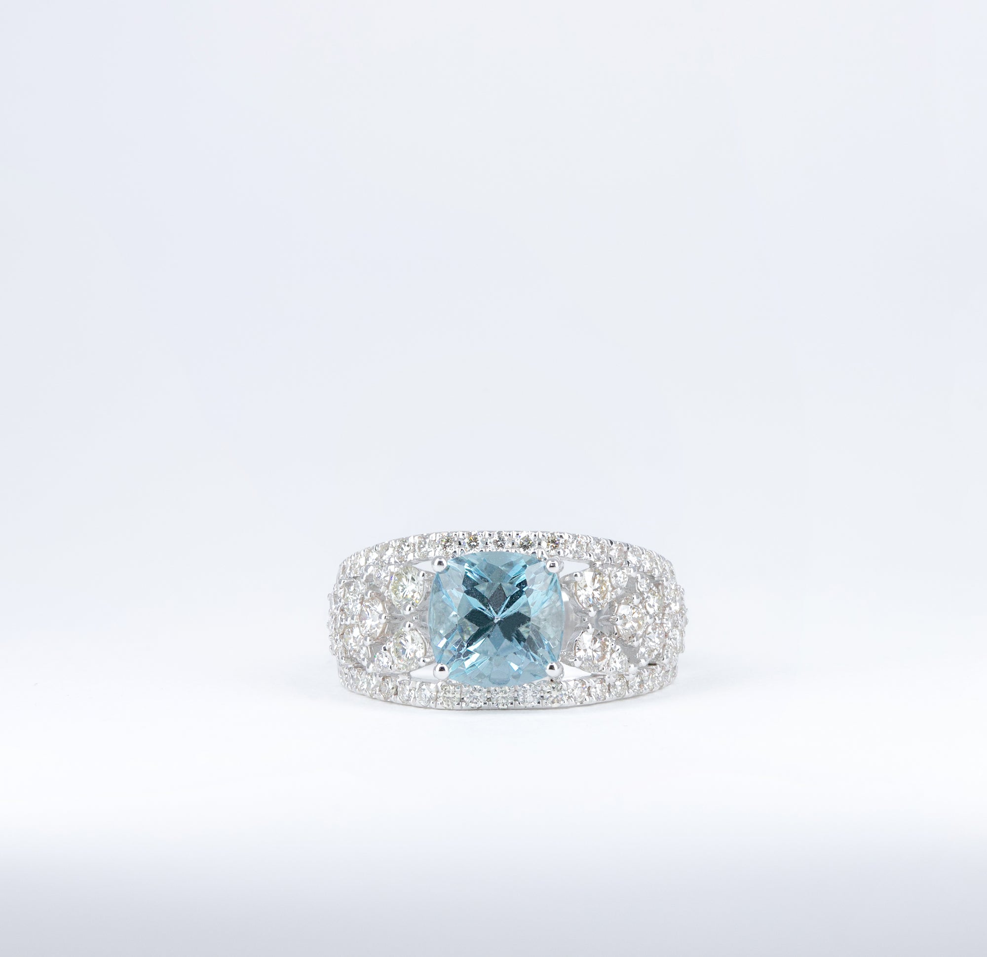 Bague Aigue-marine & Diamants