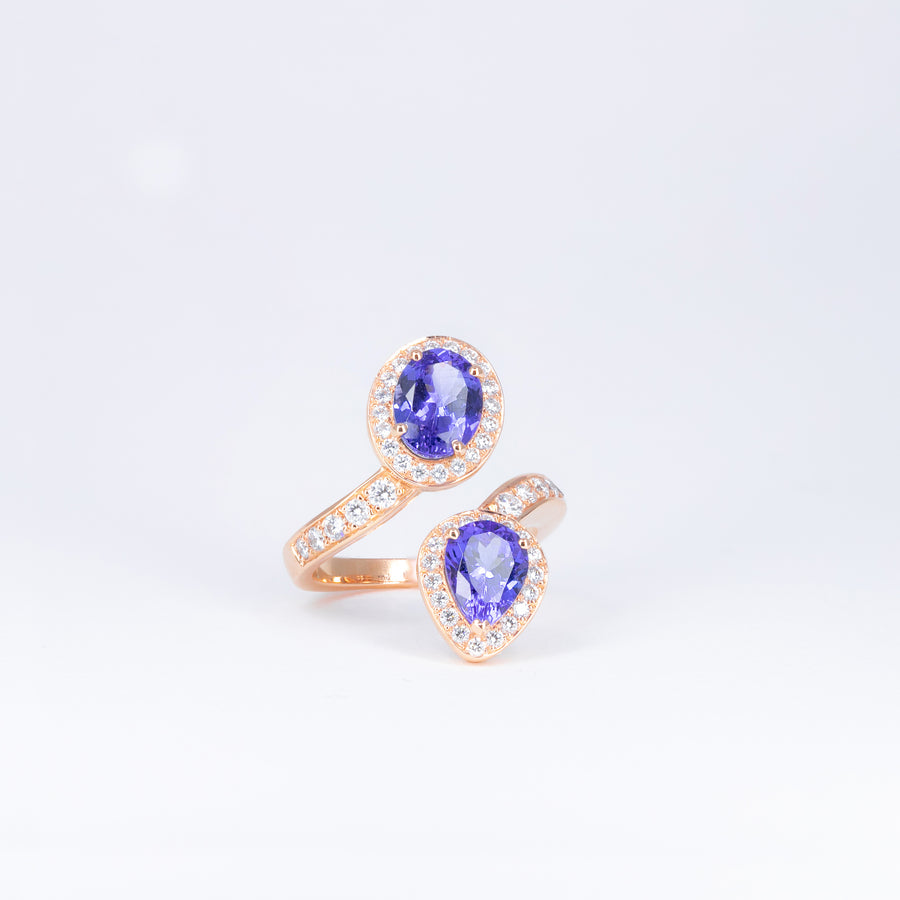 Bague Tanzanites toi & moi