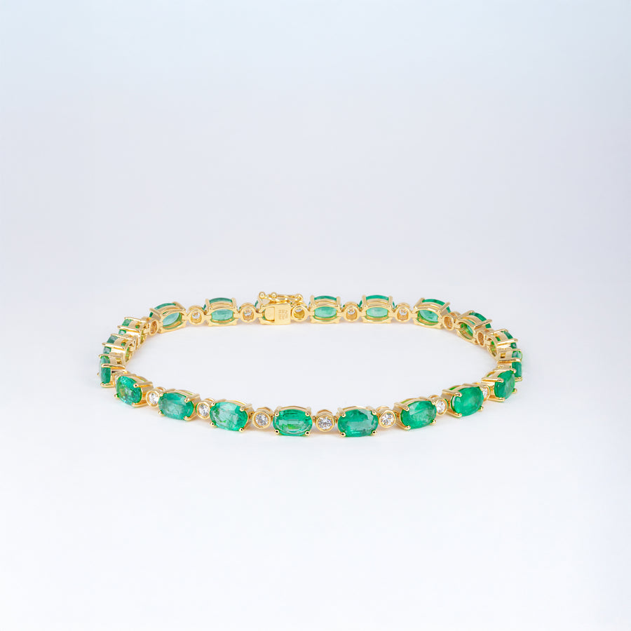 Bracelet emeraudes ovales