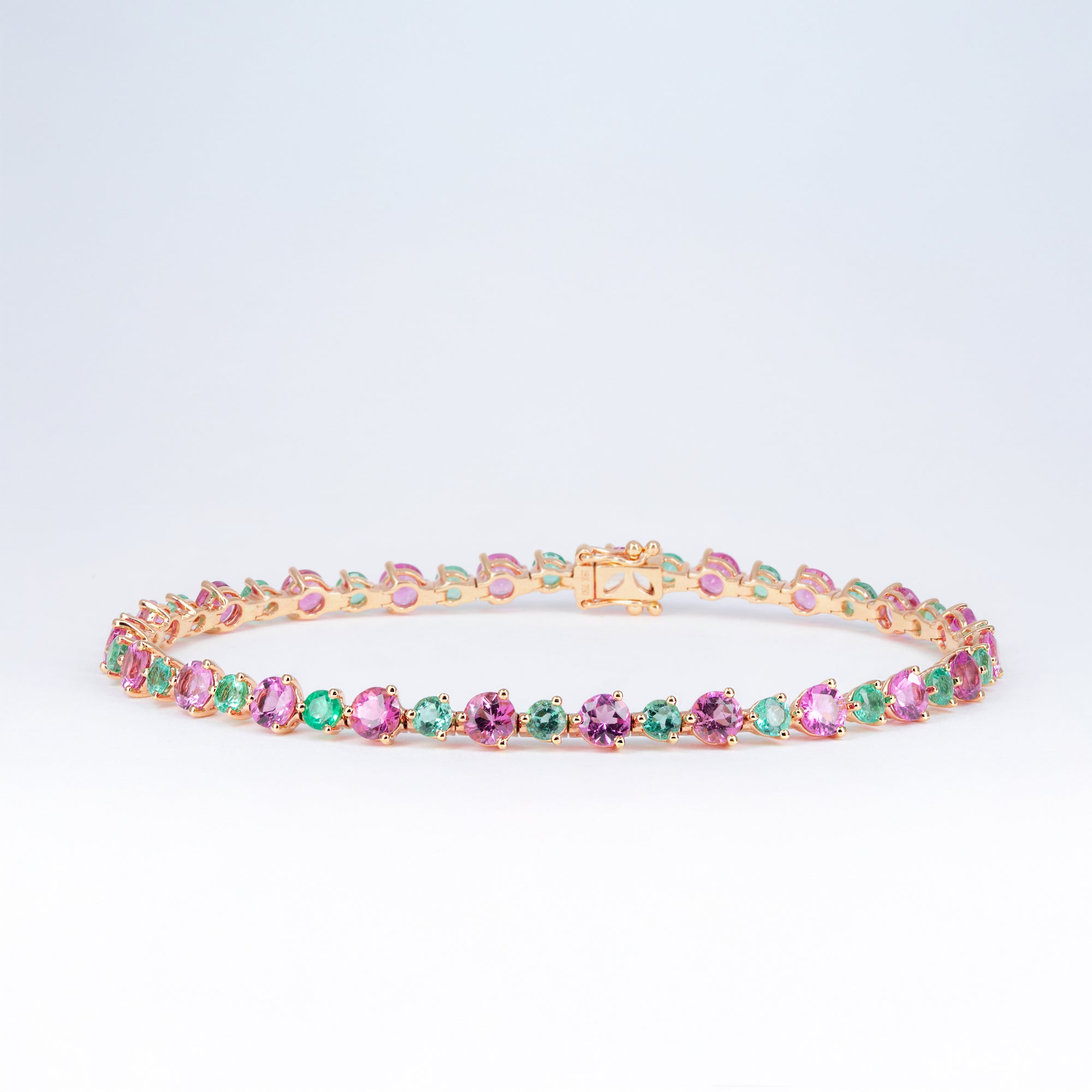 Bracelet tourmalines et émeraudes