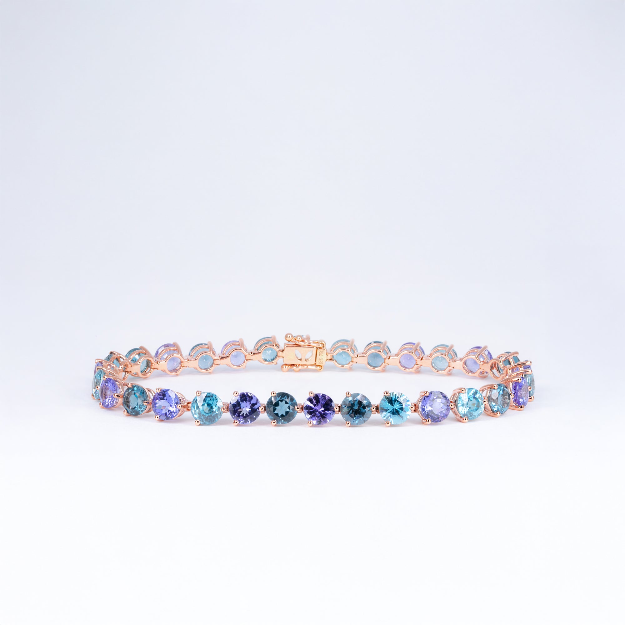 Bracelet tanzanites topazes London Blue et zircons