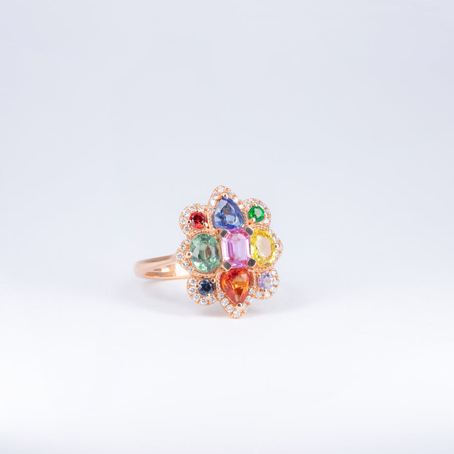 Bague Saphirs Multicolores