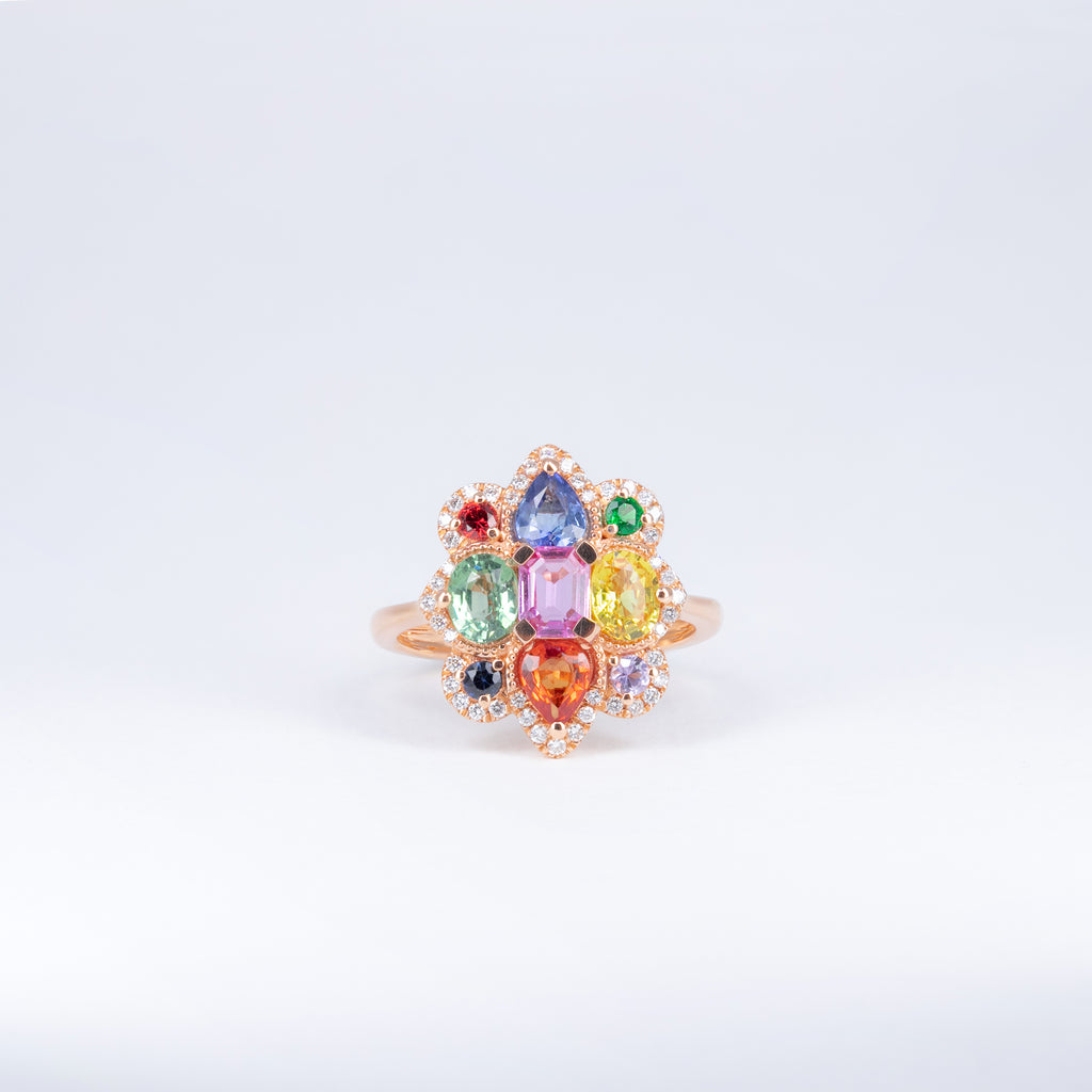 Bague Saphirs Multicolores