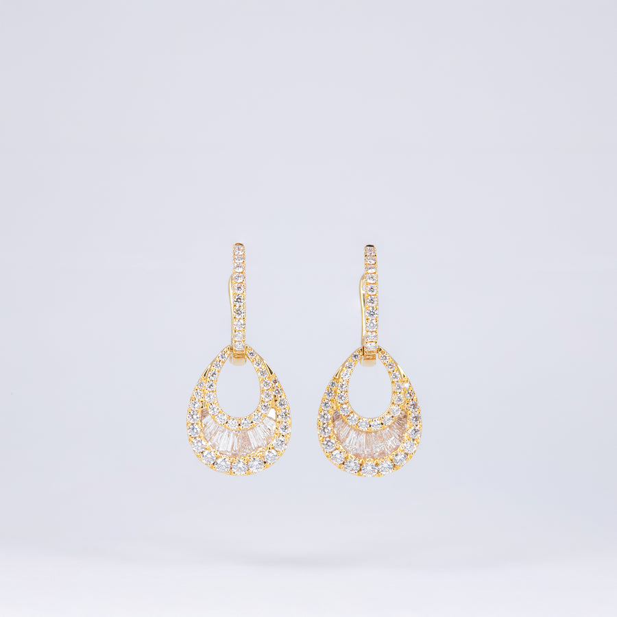 Boucles d’oreilles diamants baguettes