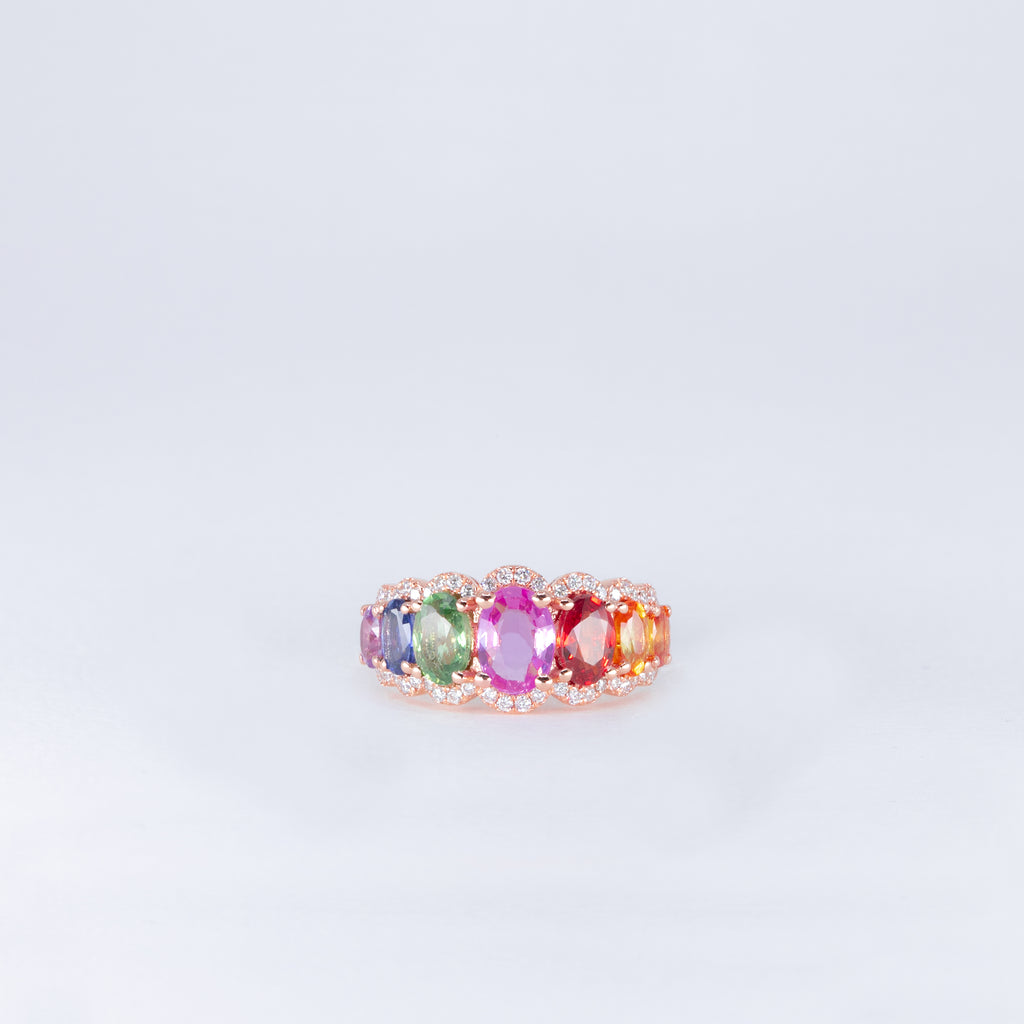 Bague Saphirs Multicolores
