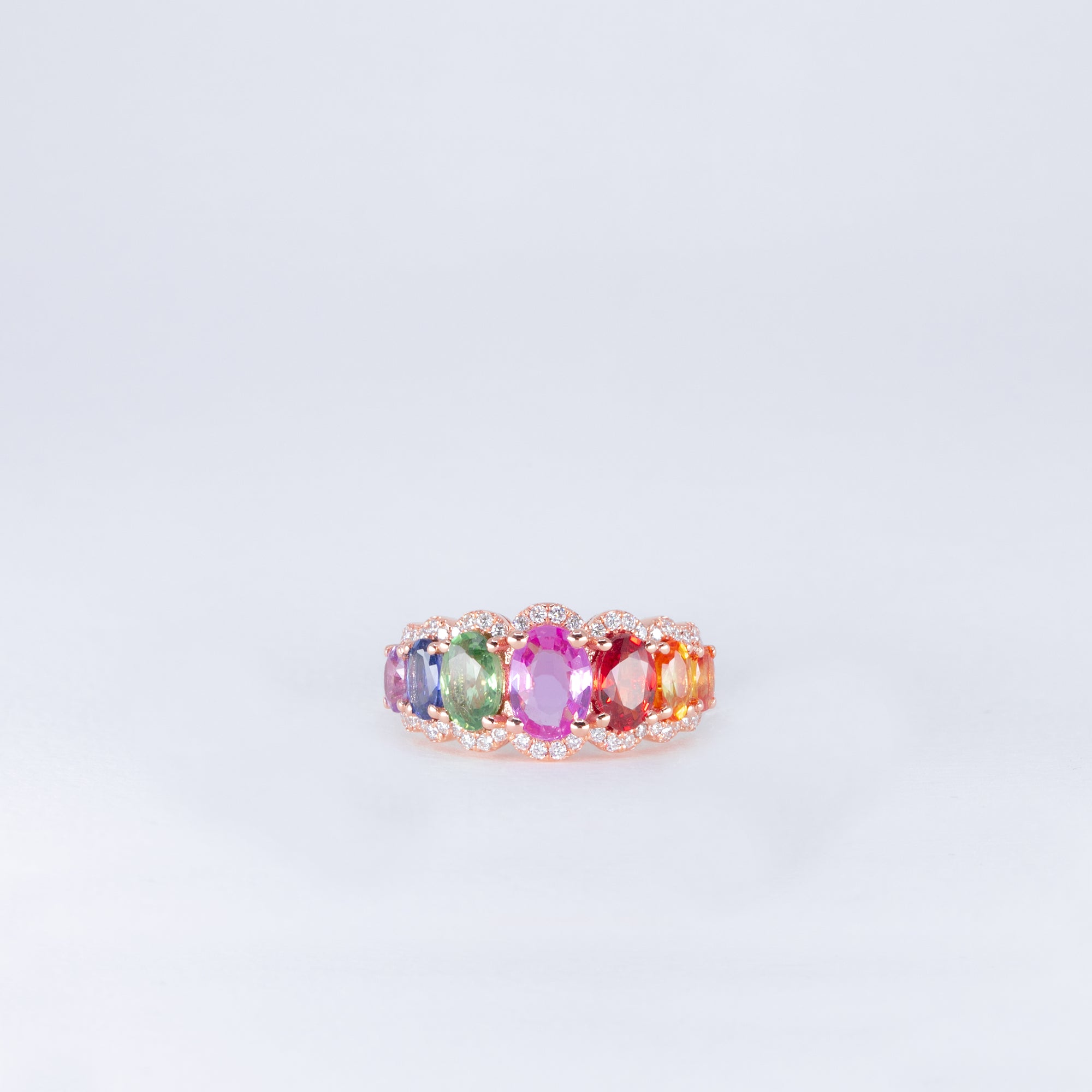 Bague Saphirs Multicolores