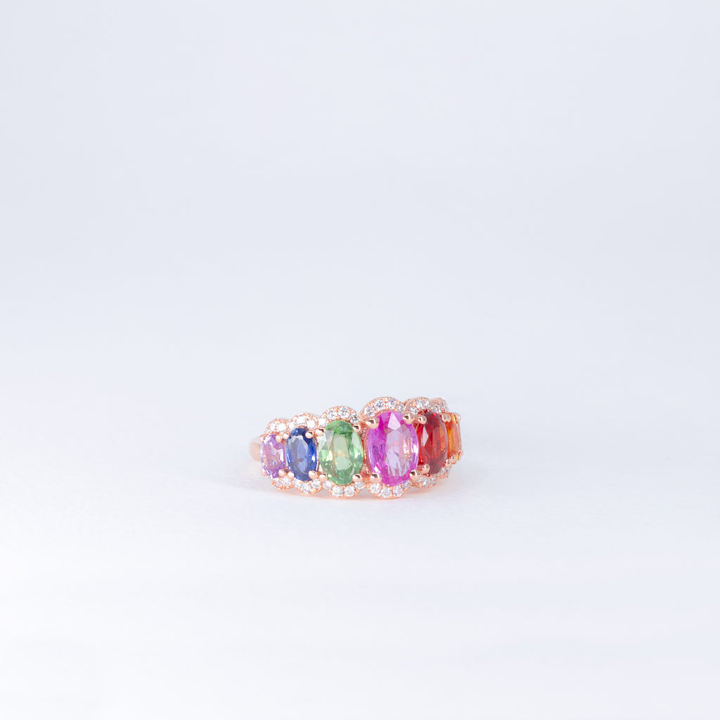 Bague Saphirs Multicolores