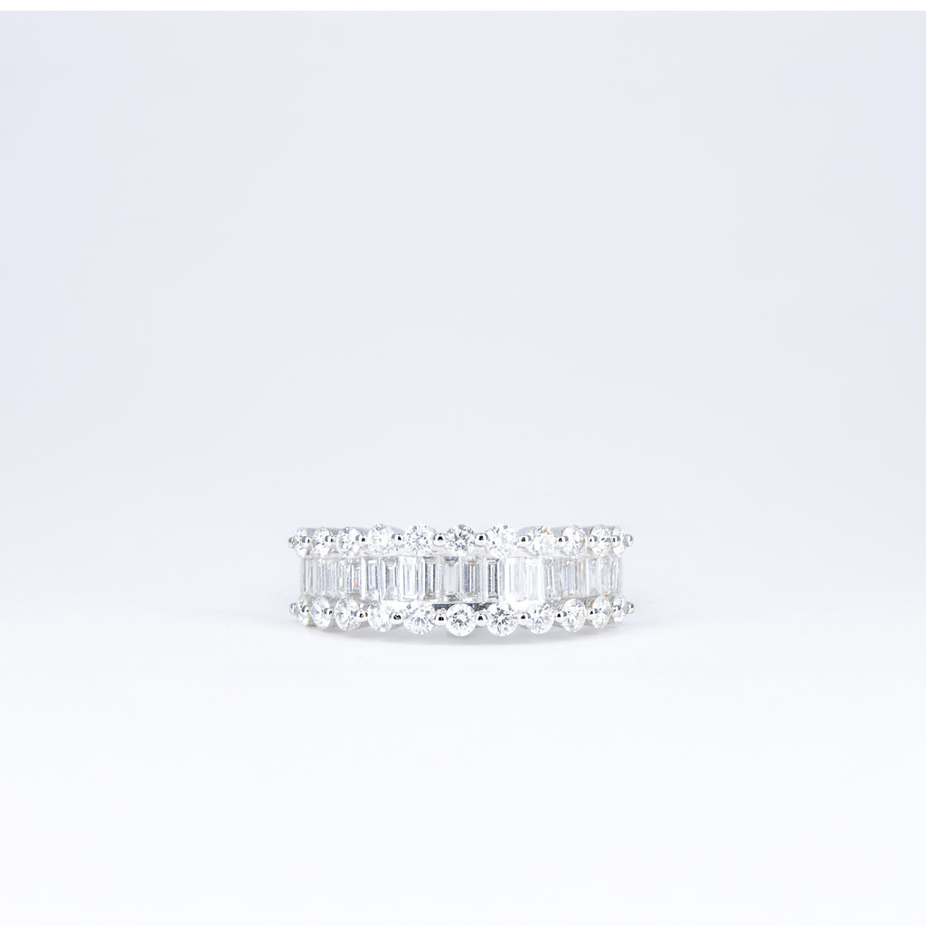 Alliance diamants baguettes