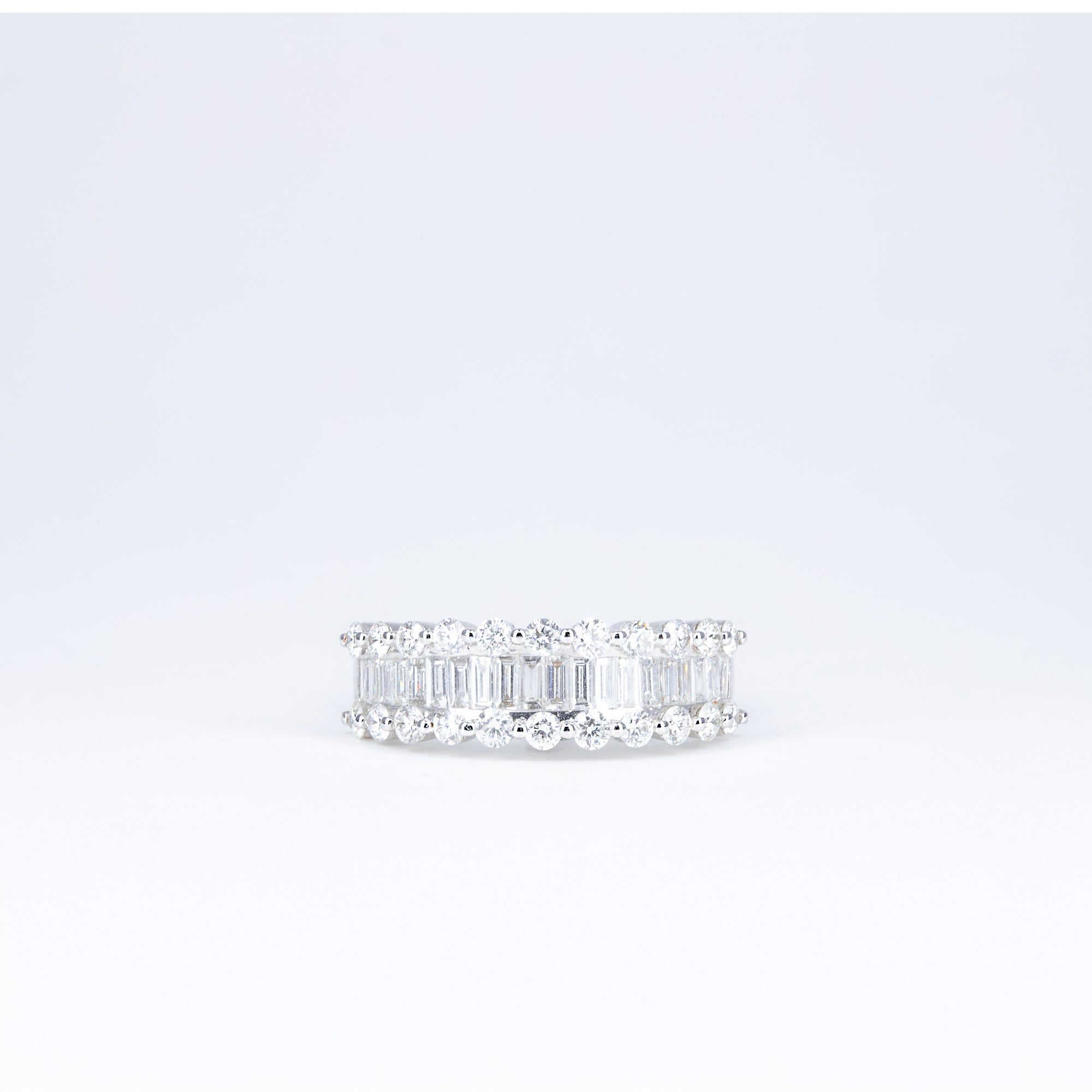 Alliance diamants baguettes