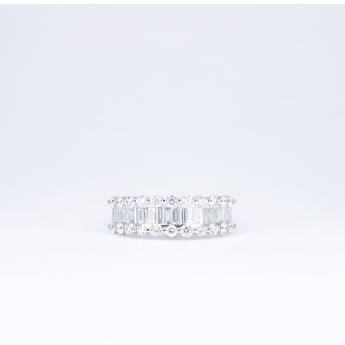 Alliance diamants baguettes