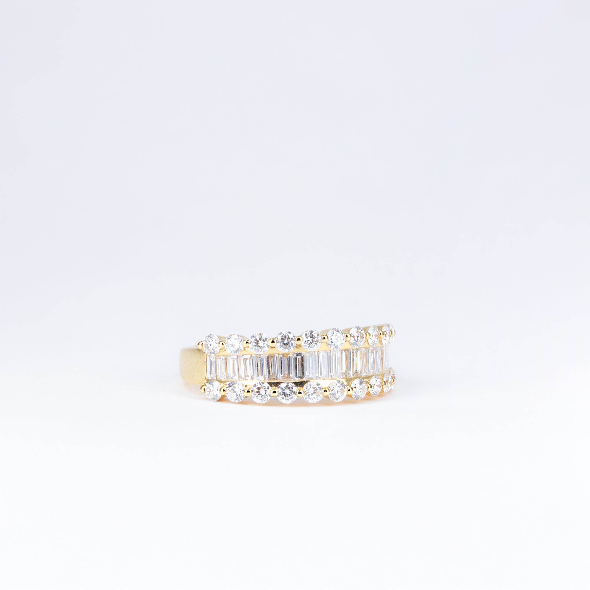 Alliance diamants baguettes