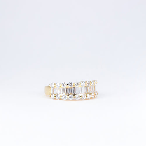 Alliance diamants baguettes