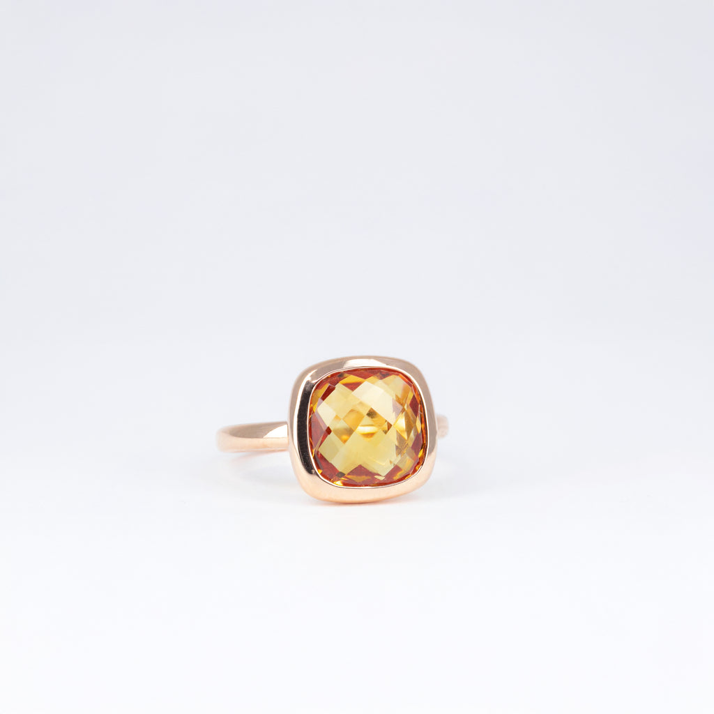 Bague Citrine Coussin