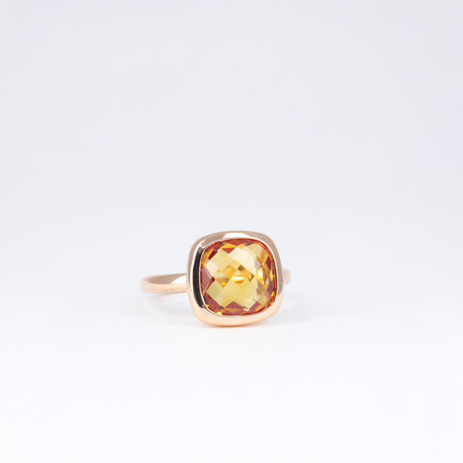 Bague Citrine Coussin
