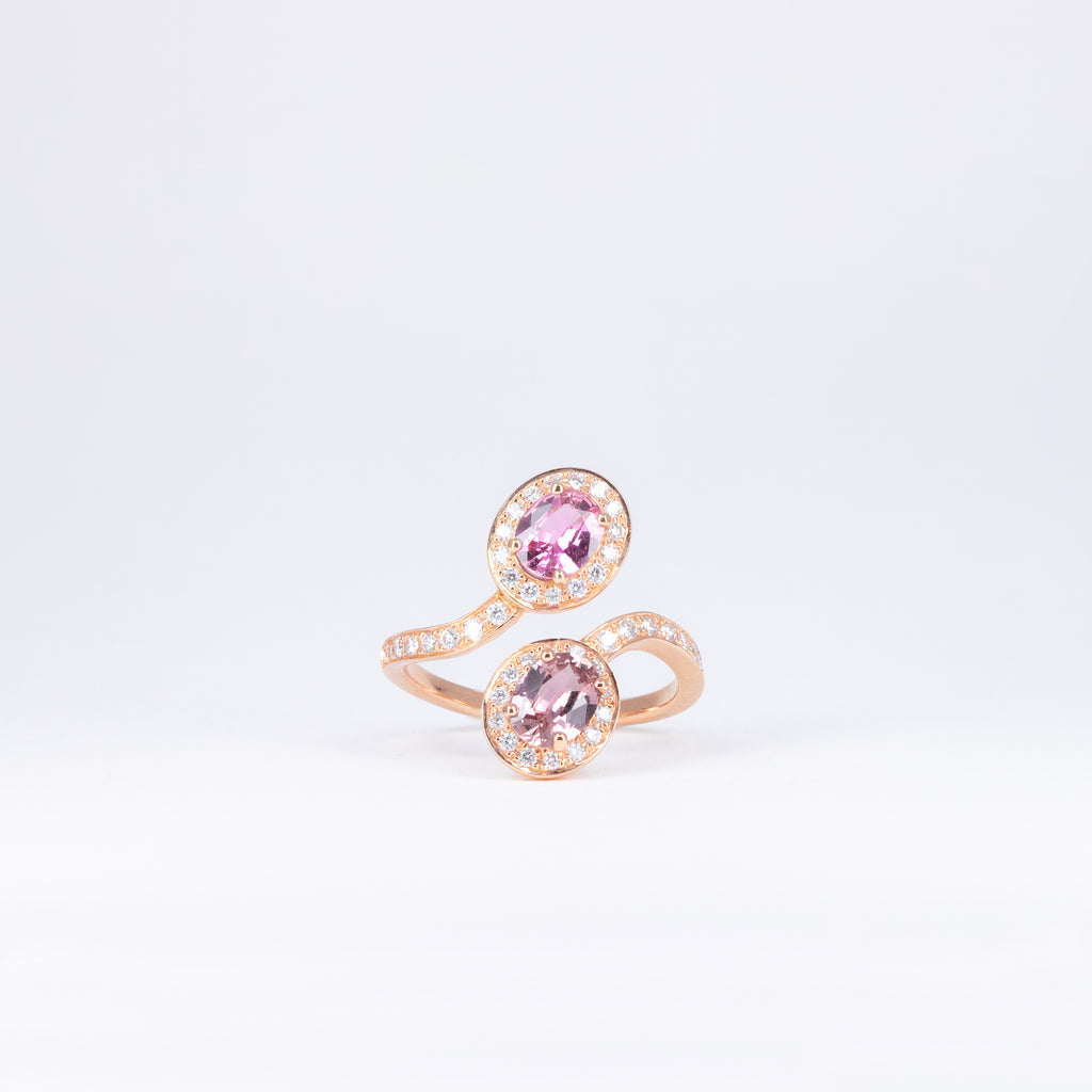 Bague Toi & Moi saphirs roses