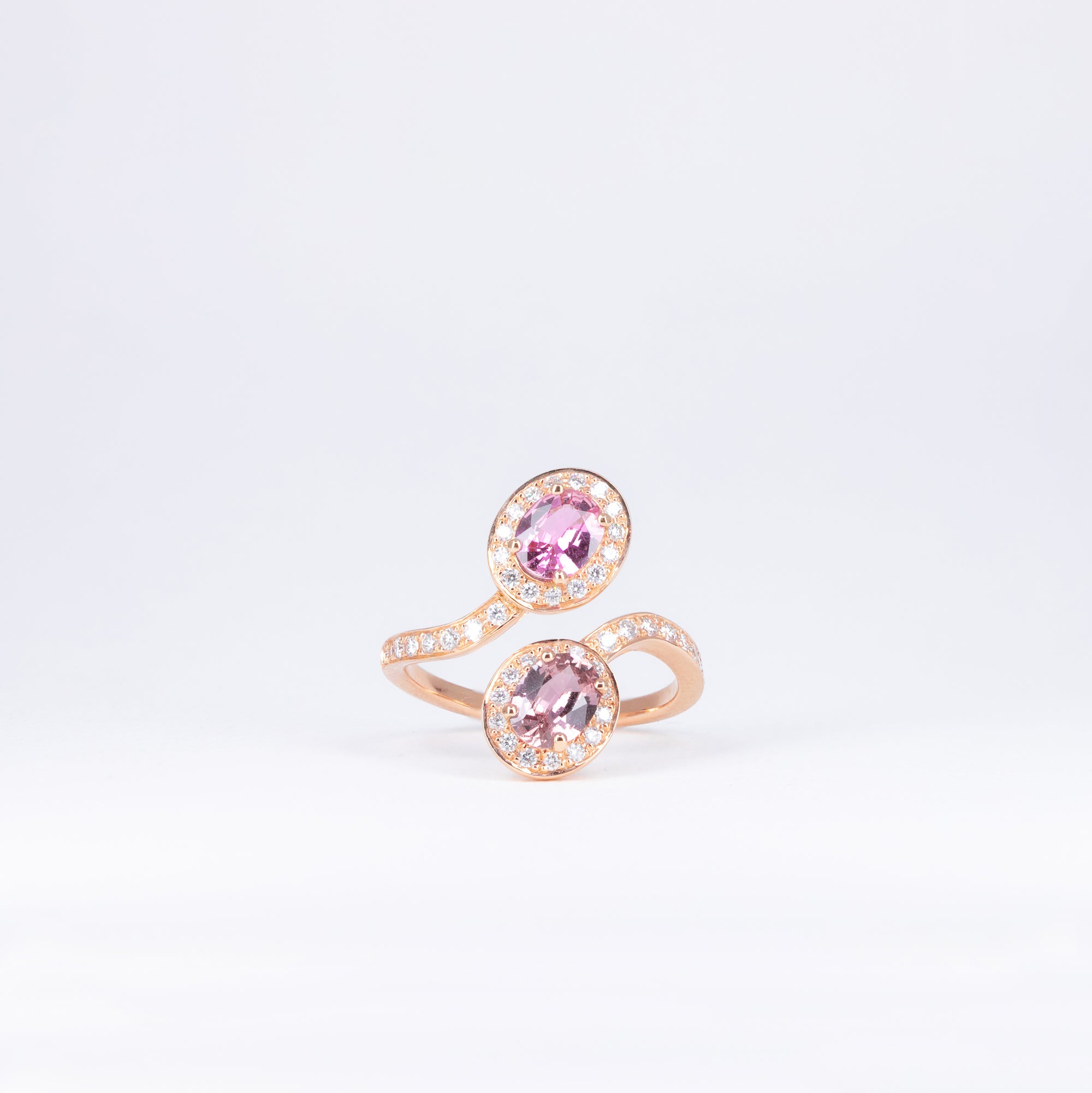 Bague Toi & Moi saphirs roses