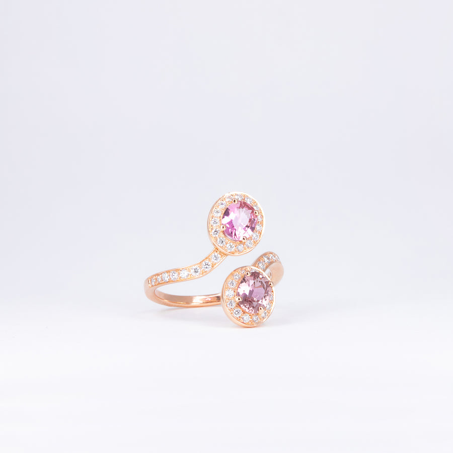 Bague Toi & Moi saphirs roses