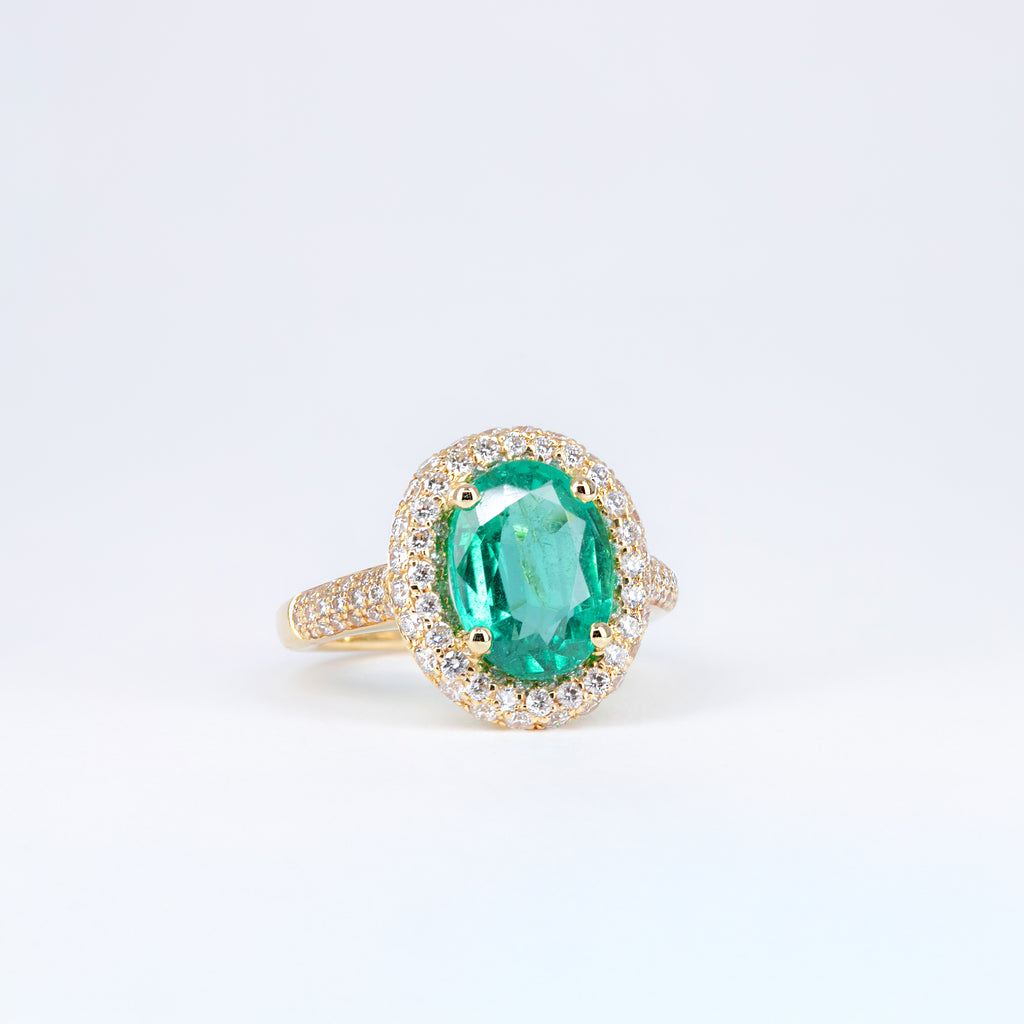 Bague émeraude et diamants