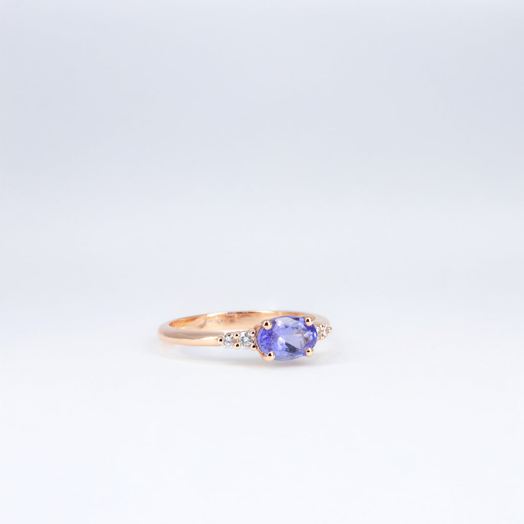 Bague tanzanite et diamants
