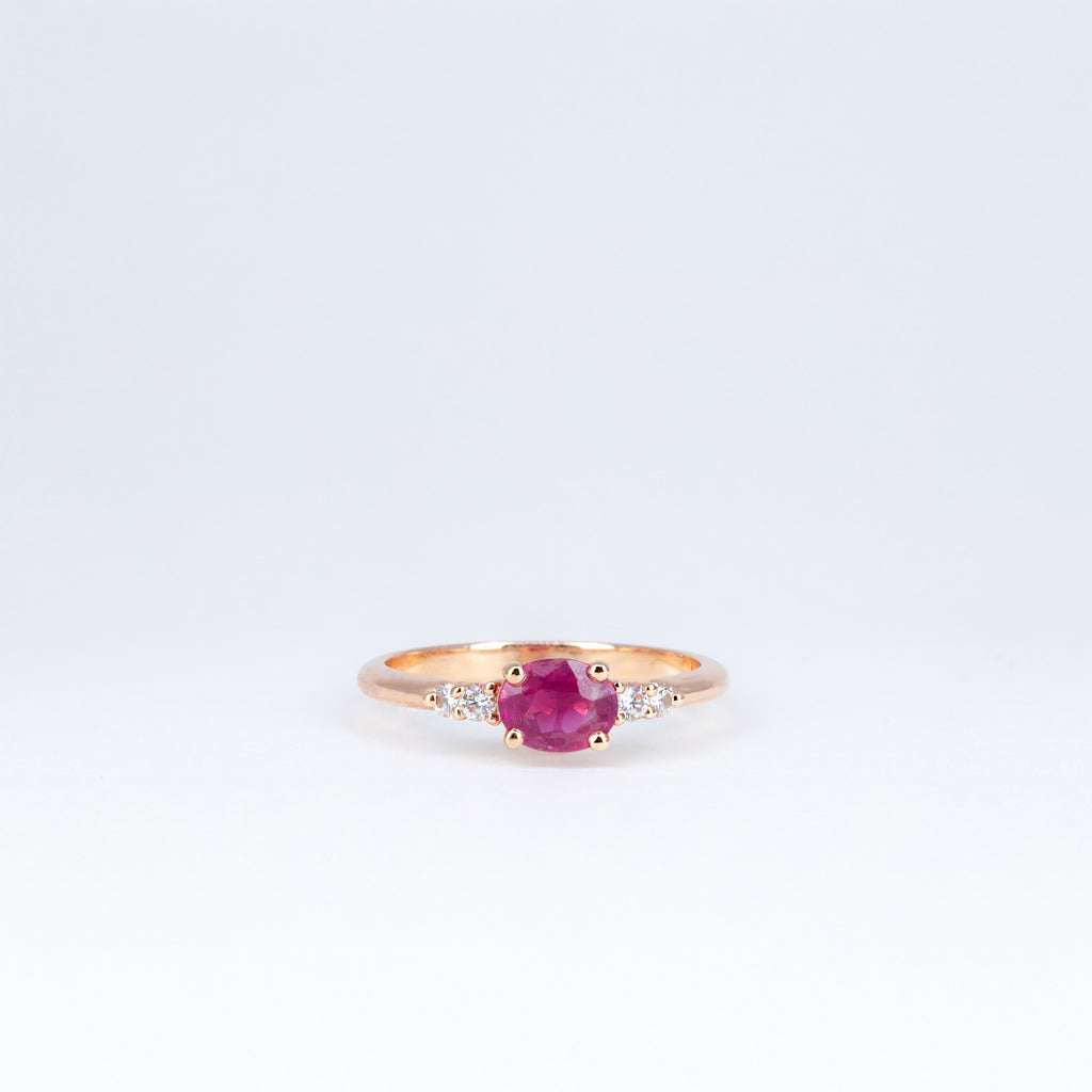 Bague rubis et diamants
