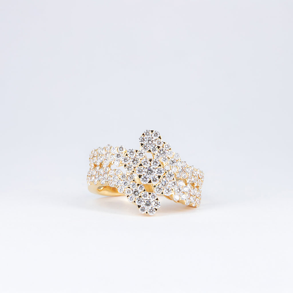 Bague en or jaune et diamants