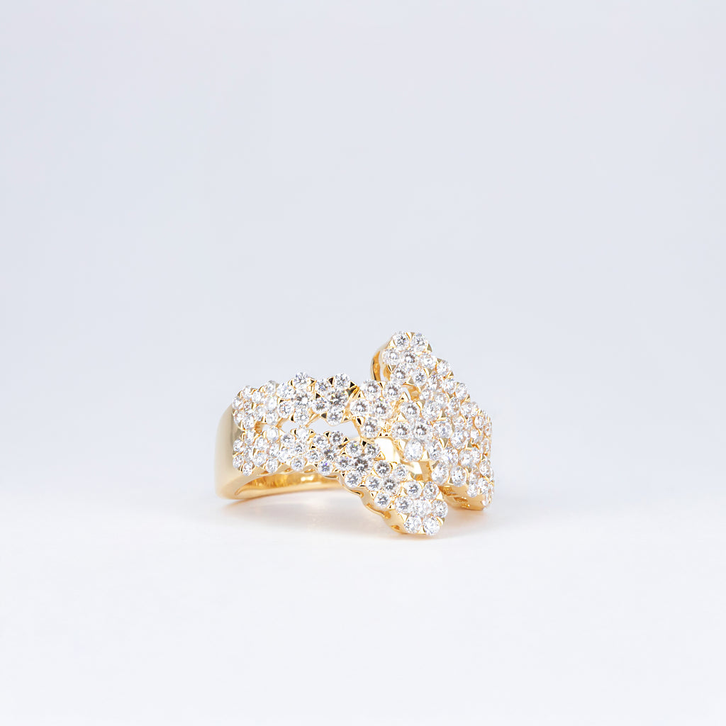 Bague en or jaune et diamants