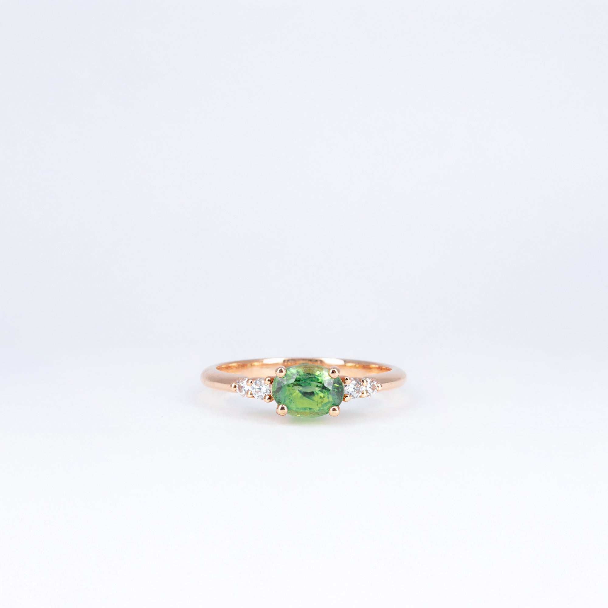 Bague tourmaline verte et diamants
