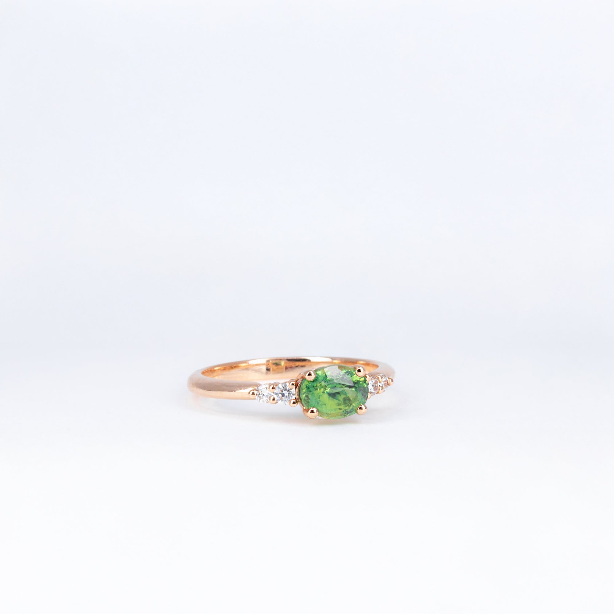 Bague tourmaline verte et diamants