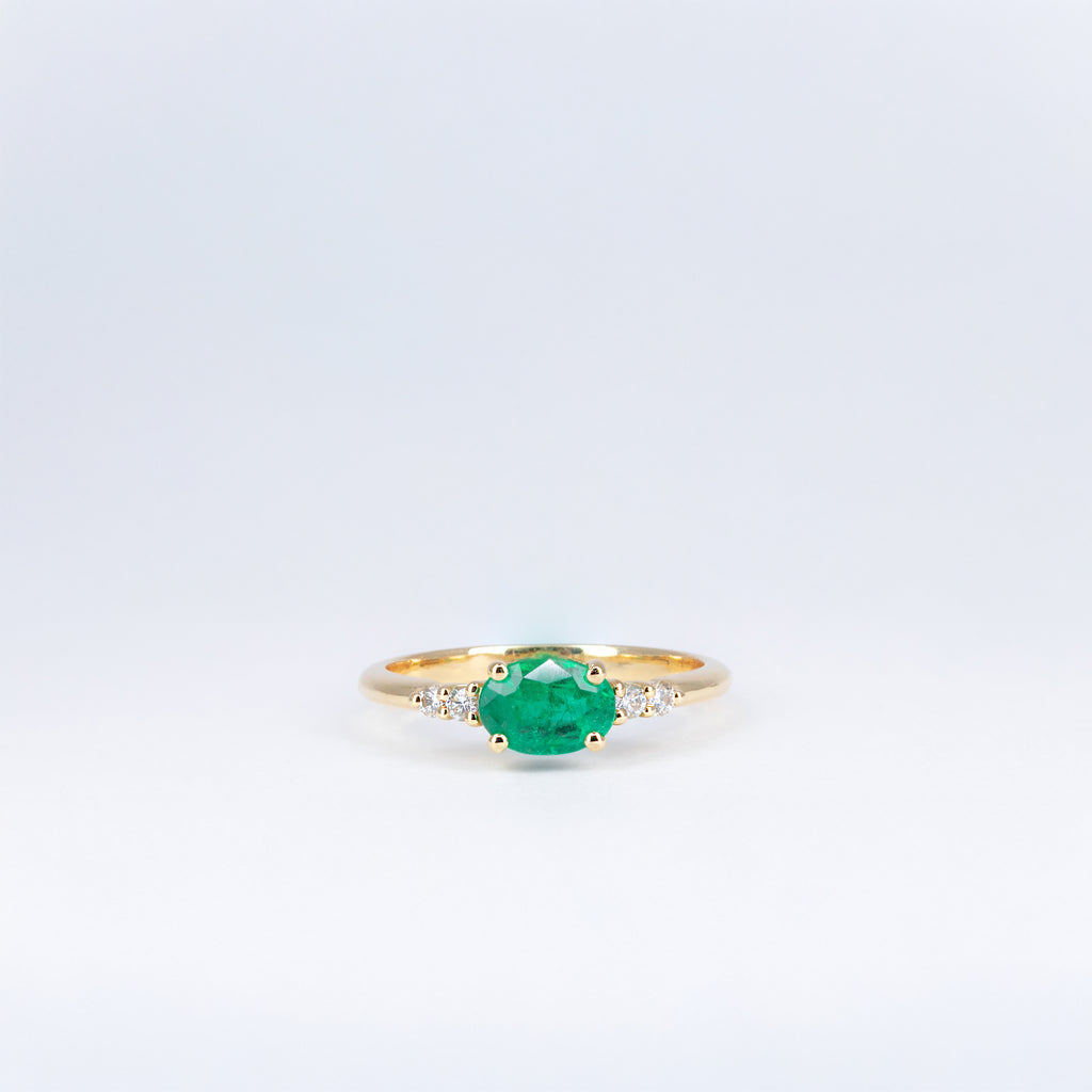 Bague émeraude et diamants