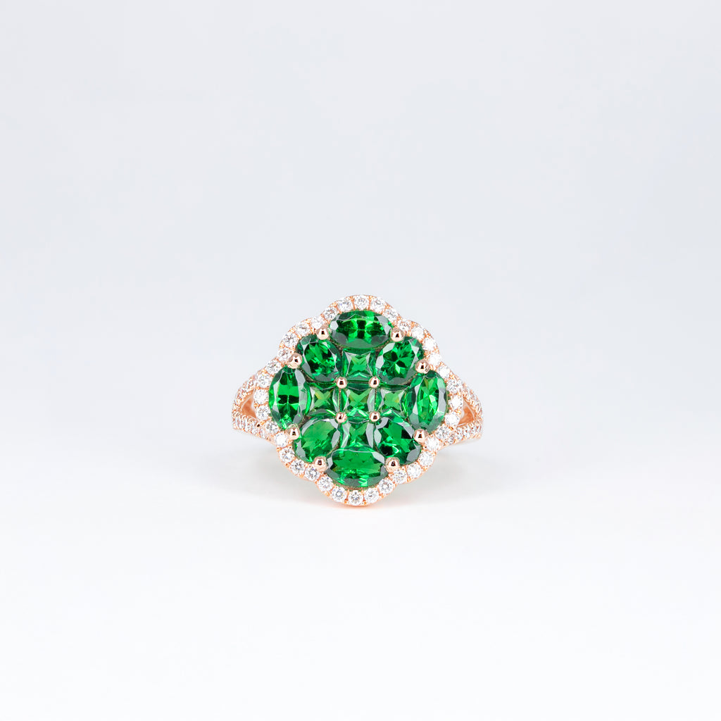 bague Trèfle Tsavorites
